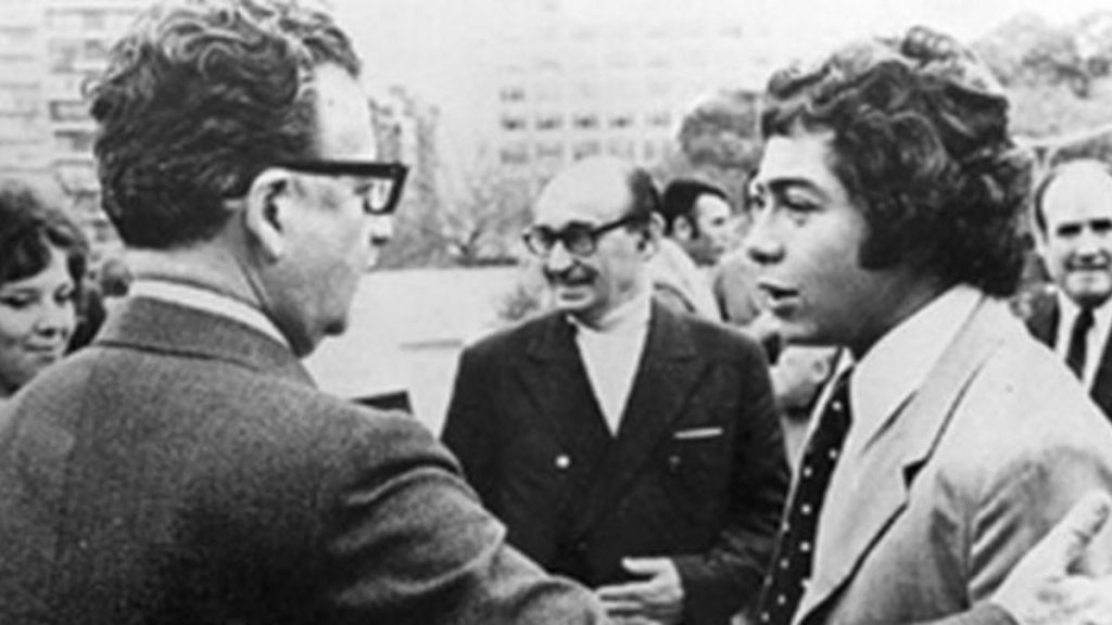 Caszely y Salvador Allende, juntos en Buenos Aires antes de la final de la Libertadores en 1973.